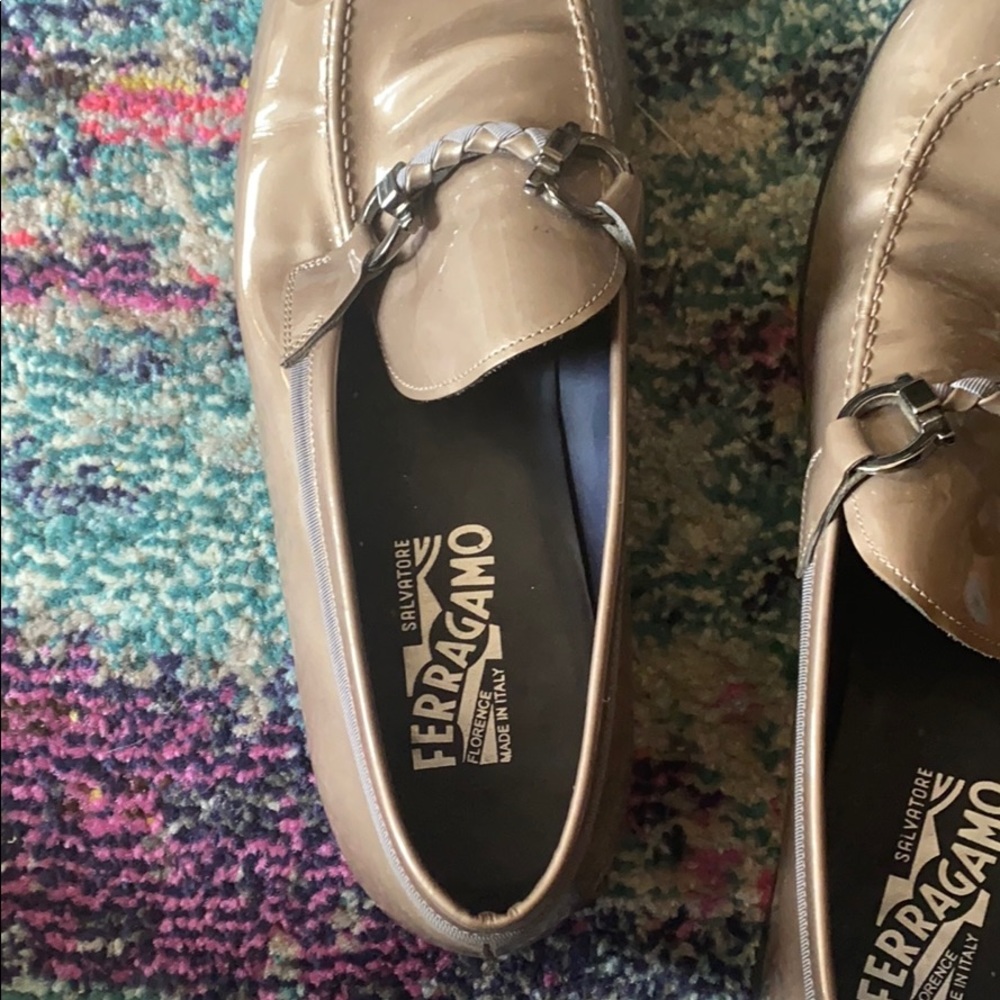 Salvatore Ferragamo loafers as is with a rip as is .. - Picture 3 of 6